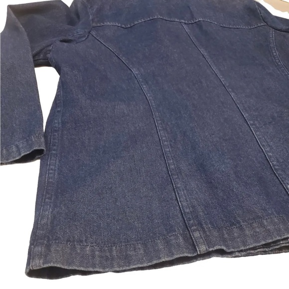 Denim Pea Coat Jean Jacket - Picture 7 of 8